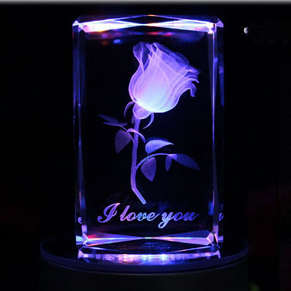 Amazon.com - 3D LovePix Personalized 3D Crystal Photo - Multicolor Light  Base and Gift Box Included| Customized 3D Laser Etched Crystal Photo for  Moms, Dads, Birthdays & Gifts - Rectangular (Medium)