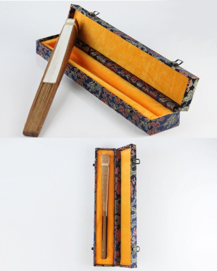 Chinese aesthetics folding hand fan box luxurious gift