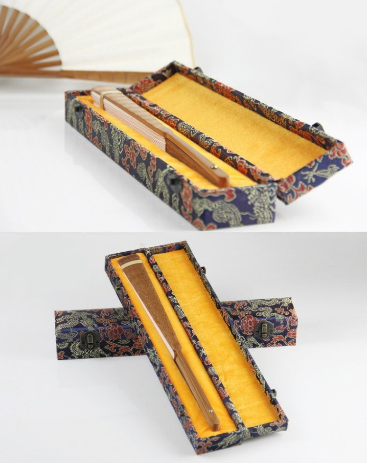 Chinese aesthetics folding hand fan box luxurious gift