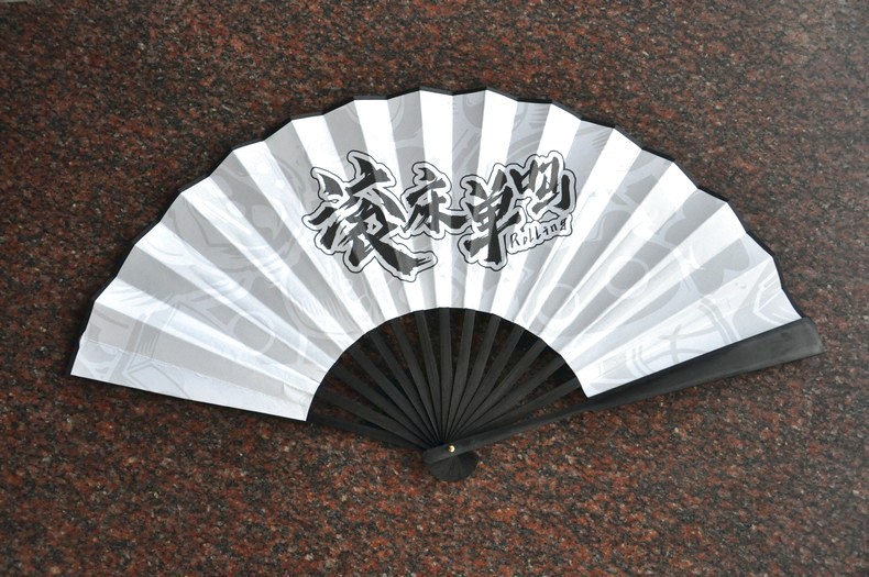 custom printed chinese folding hand fan bamboo silk