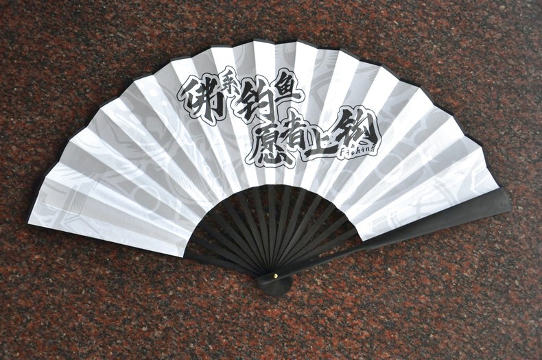 custom printed chinese folding hand fan bamboo silk