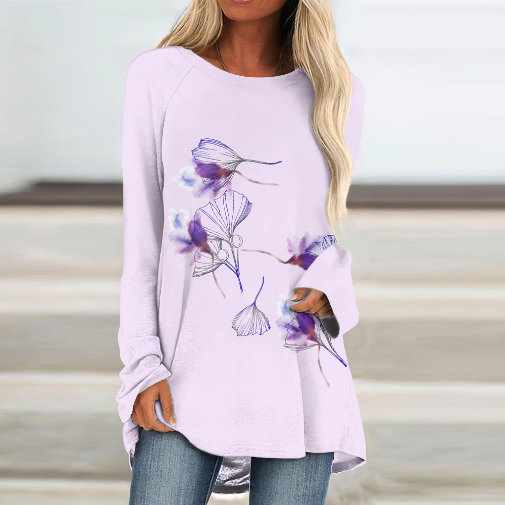 Long-sleeve printed tunic, Contemporaine