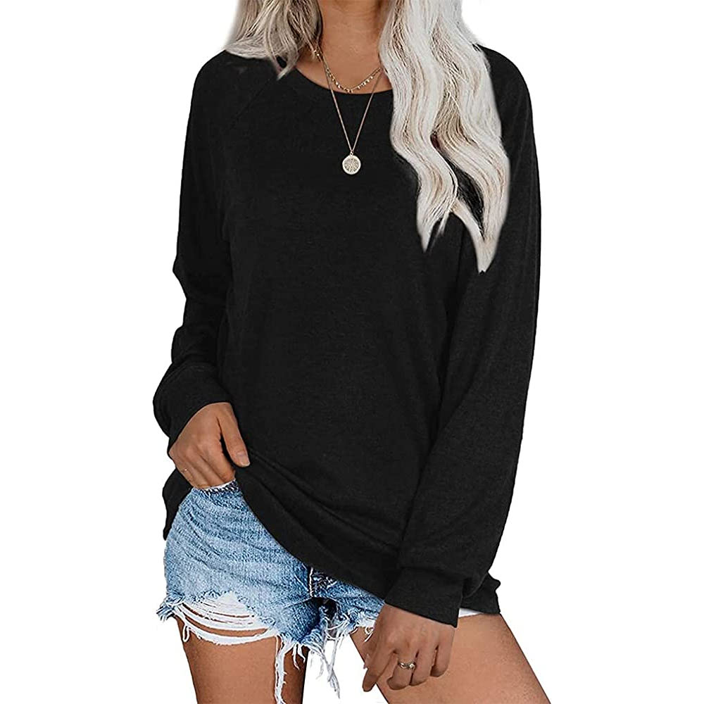 custom long sleeve tunic top crew neck pullover loose perosnalize printing no minimum