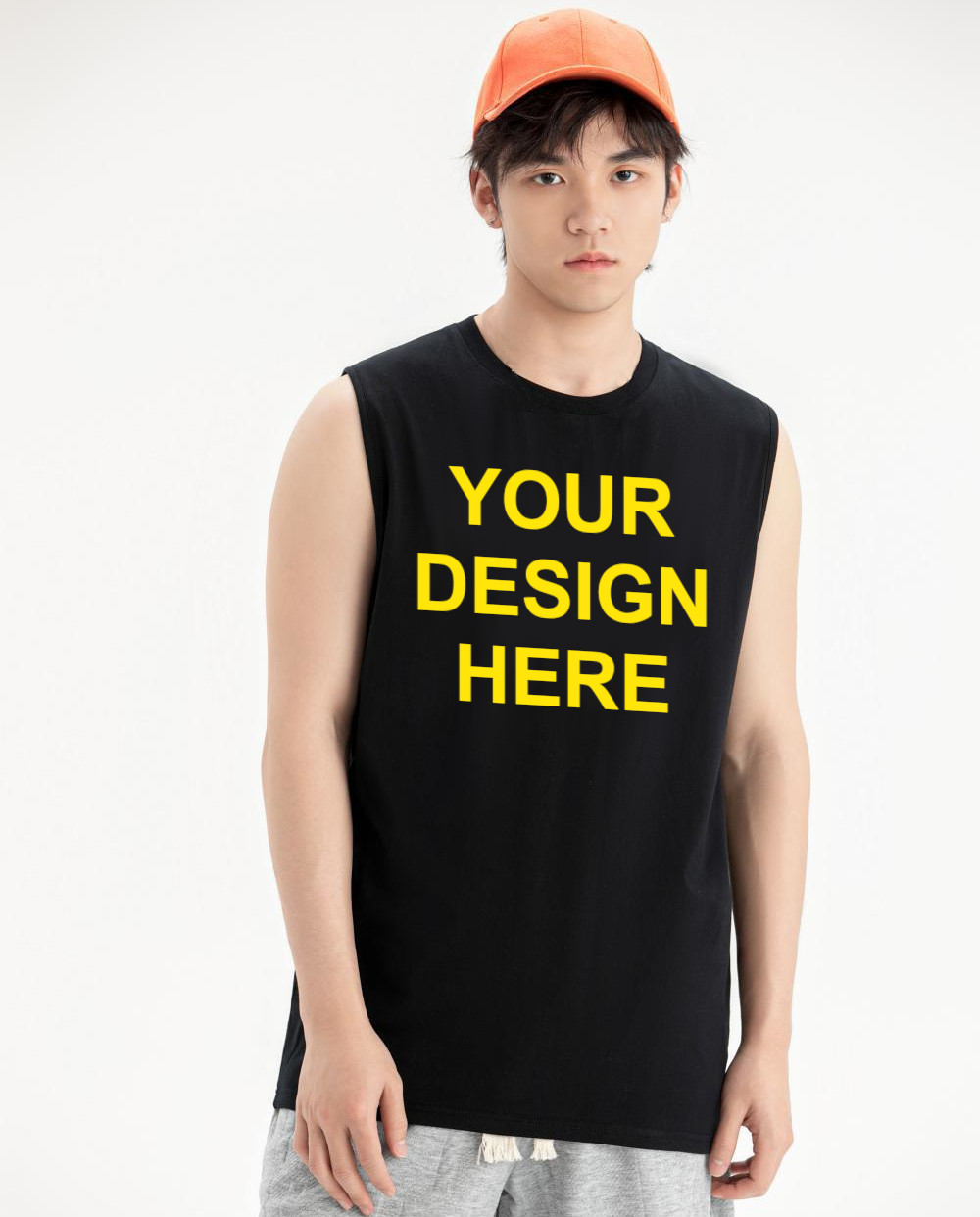 pure 100% combed cotton custom printed sleeveless t-shirt no minimum design your own personalized women's men's tank top
