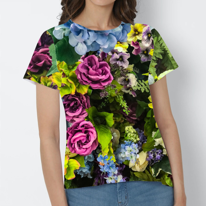 Custom Women's T-Shirt Crew Neck Short Sleeve All-Over Printing