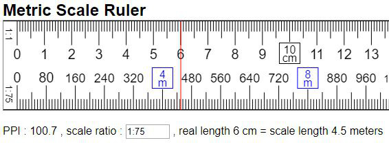 Metric Scale Ruler Online (mm, cm, km)
