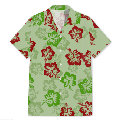 Hawaiian shirt pattern floral image picture sage green design background free download