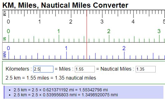Convert Kilometers Miles Nautical Miles Km Mi Nmi