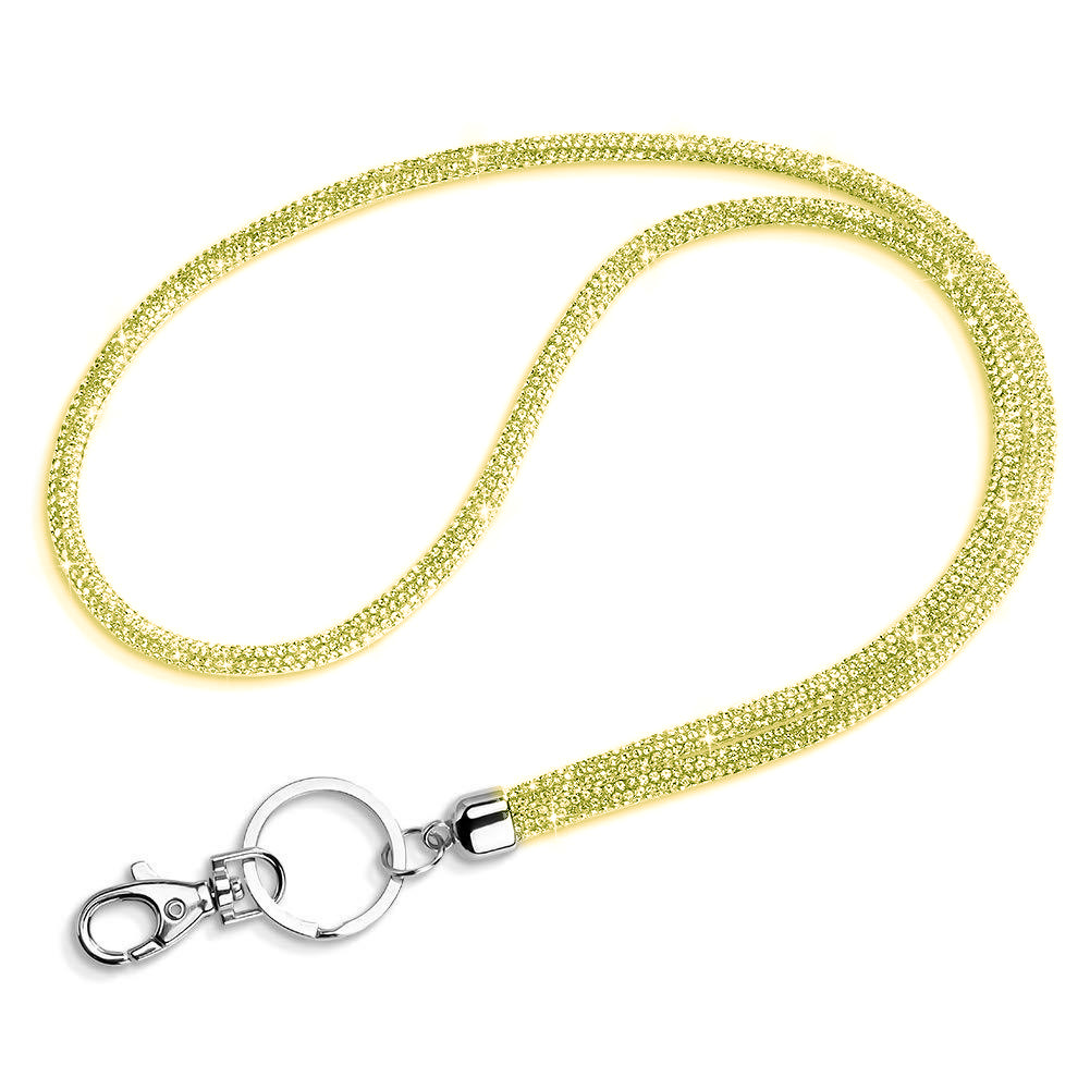 round sparkly bling rhinestone lanyard