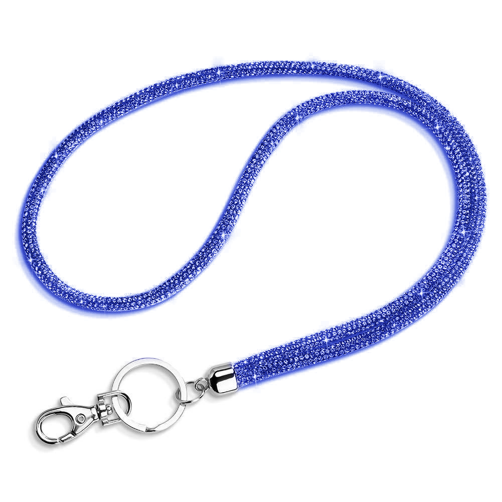 round sparkly bling rhinestone lanyard