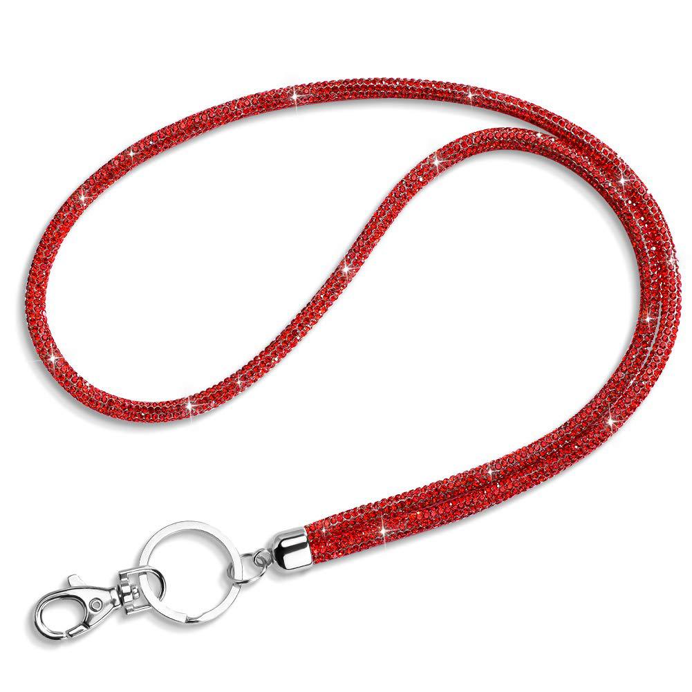 round sparkly bling rhinestone lanyard