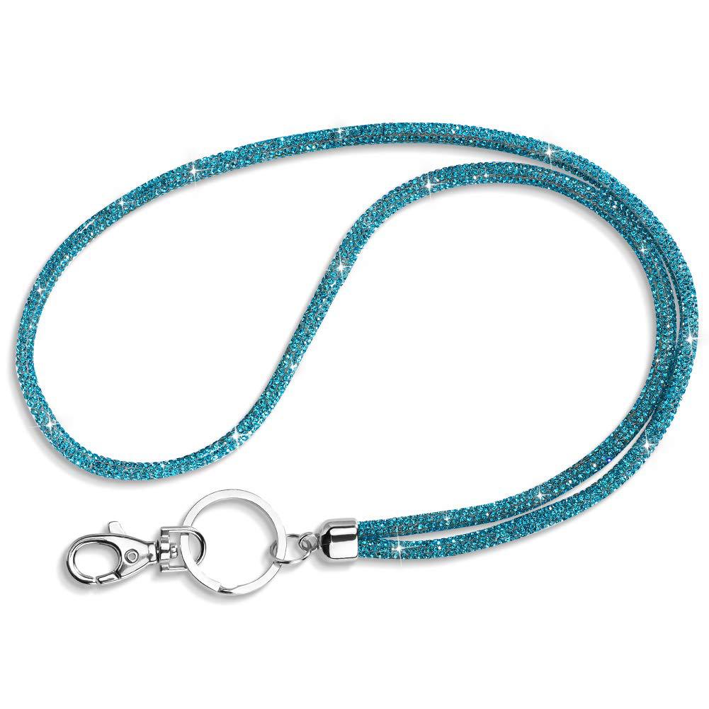 round sparkly bling rhinestone lanyard