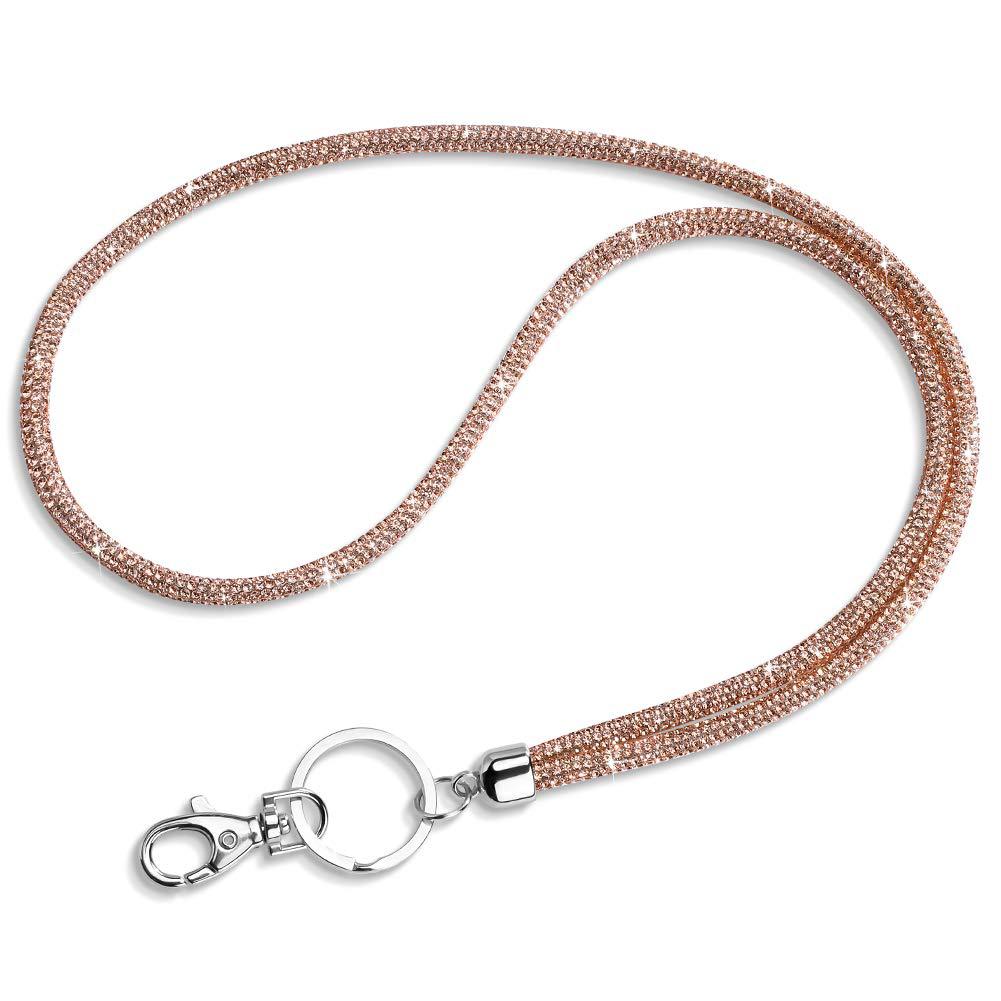 round sparkly bling rhinestone lanyard
