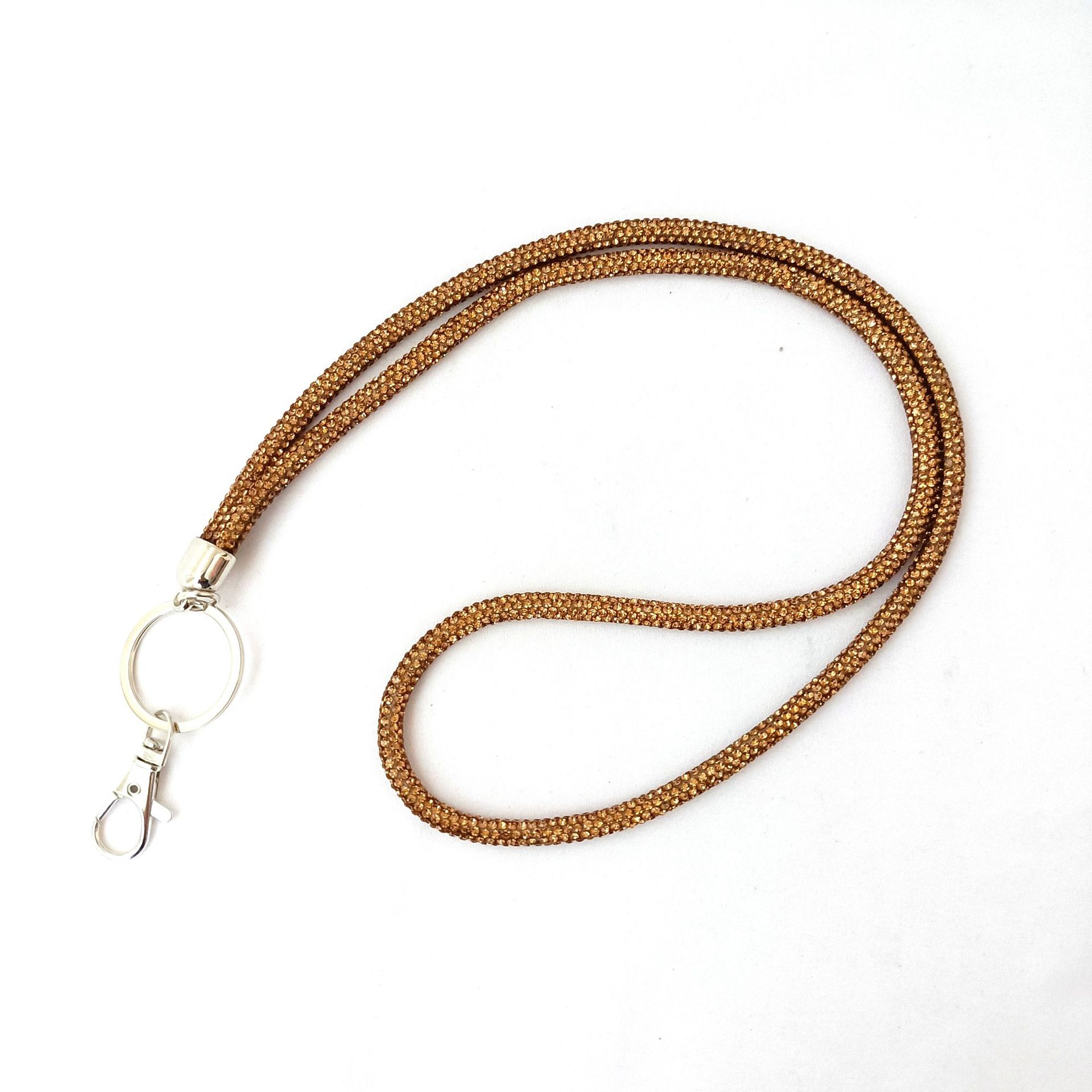 round sparkly bling rhinestone lanyard