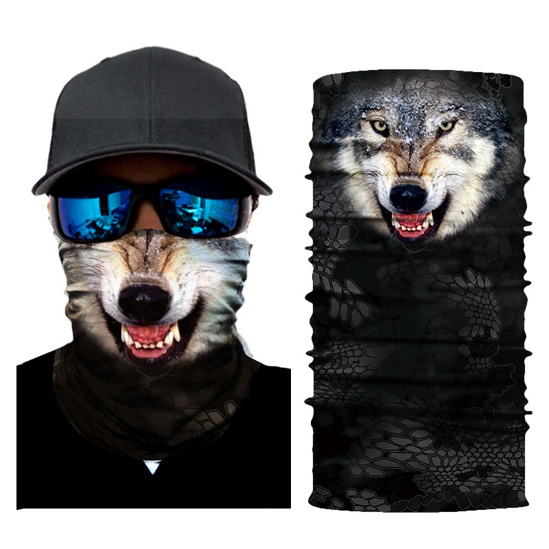 Animal Neck Gaiter Seamless Dog Cat Wolf Printed Mask Buff