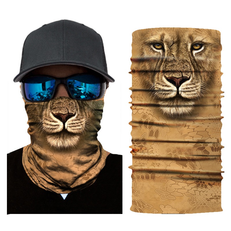 lion animal neck gaiter sun UV protection tube face mask warmer wholesale