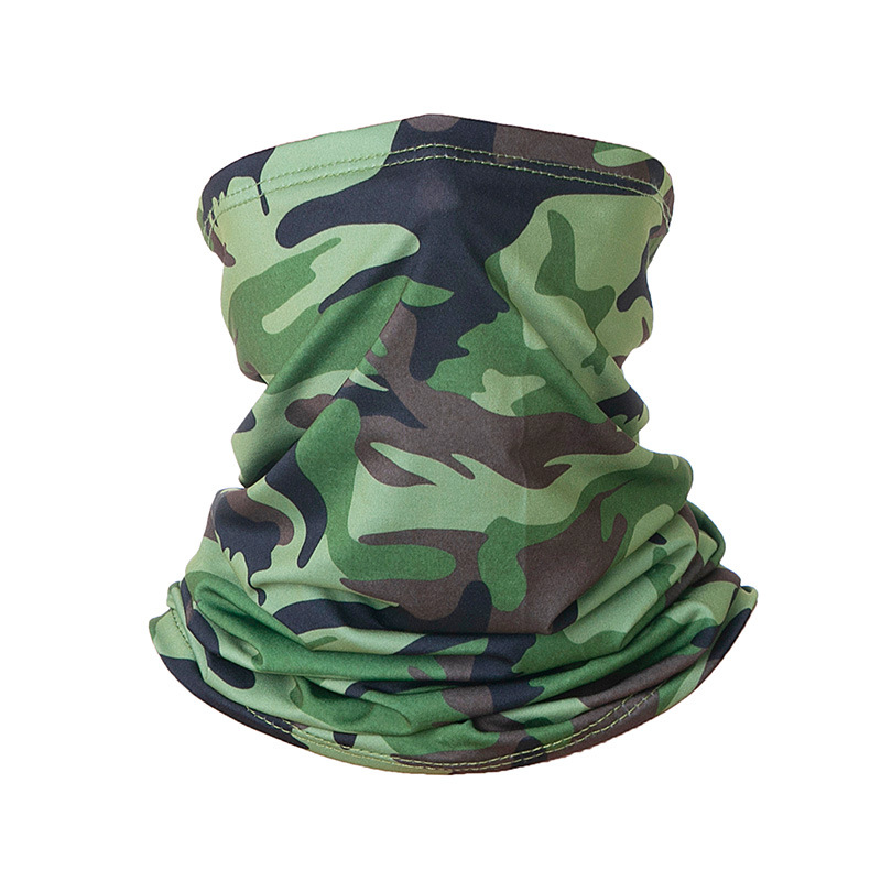 Camouflage Army Green cooling ice silk blank neck gaiter for sale UV protection sun shade face mask