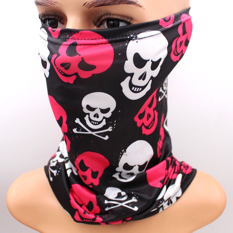 skull cooling neck gaiter sun block UV protection face mask ice silk