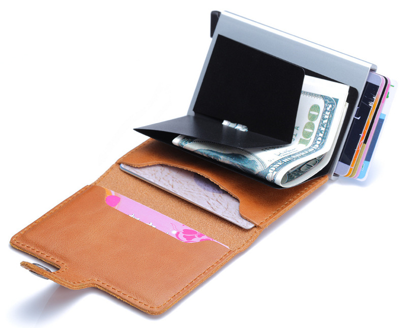 Wholesale Male Card Holders Smart Wallets Men Real Leather Purse