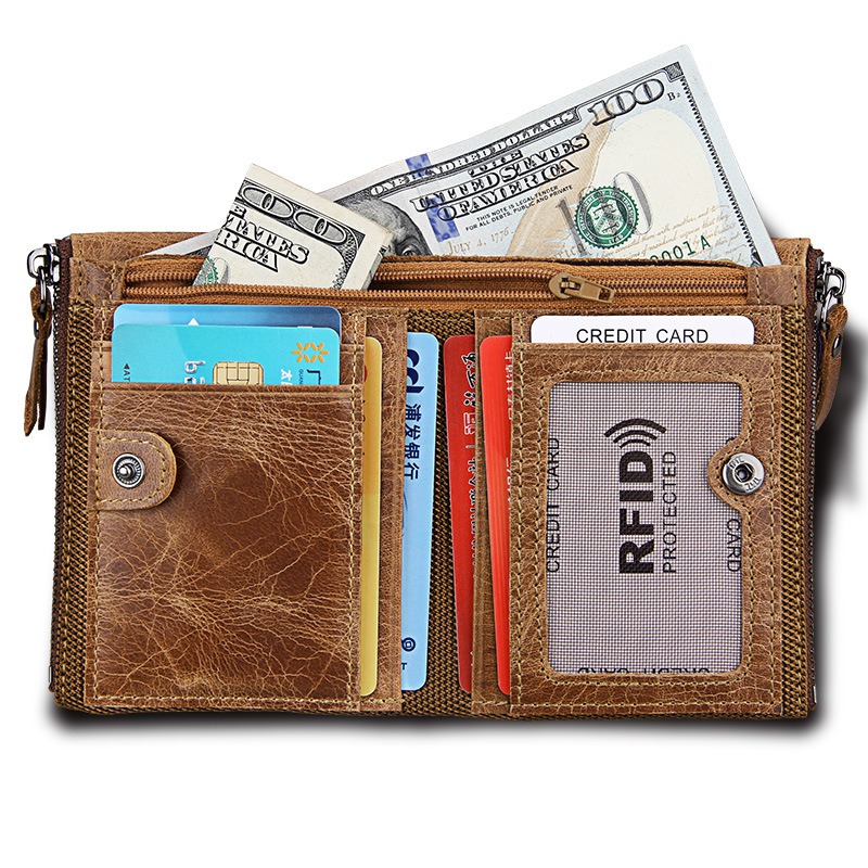 Retro' Golfer Print Leather RFID Wallet – Bucks Leather