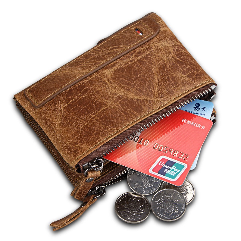 VT Luxury Vintage Brown Leather Travel RFID Card Holder - 9801BRN