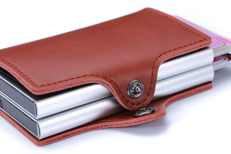 Leather card holder with automatic aluminium department Pielnoble Luxe  PL250 — Pielnoble