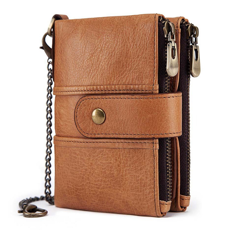 Genuine Top Cowhide Leather Wallets for Men, RFID Blocking, Wholesale