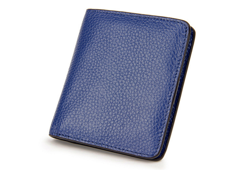 blue small genuine leather wallet lady women rfid wholesale