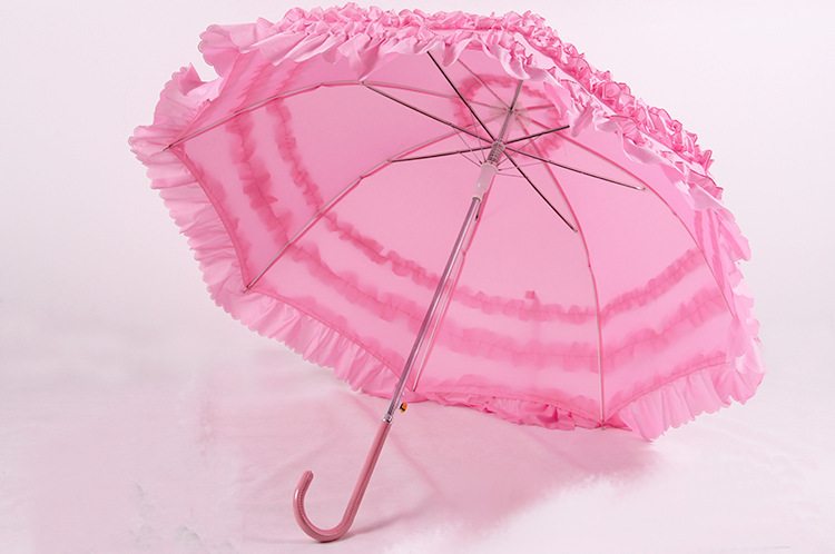 pink umbrellas wedding
