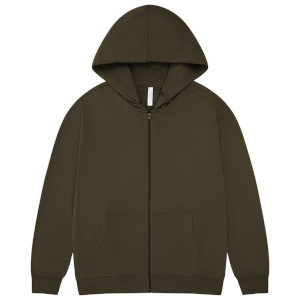 pure 100% cotton zip hoodie drop shouler oversized long sleeve