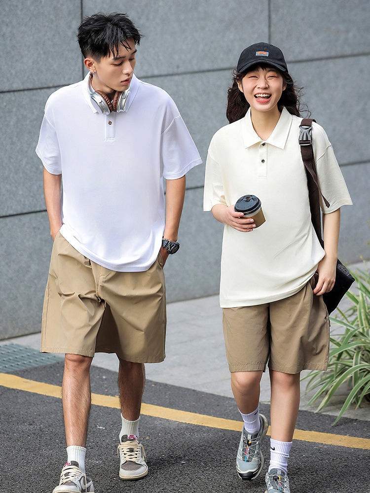 pure 100% combed cotton heavyweight polo shirt men's women's