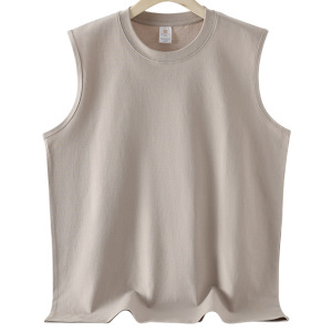 pure 100% combed cotton kids sleeveless t-shirt boy girl crew neck
