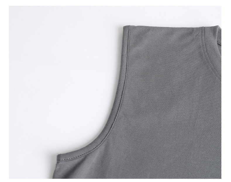 pure 100% combed cotton kids sleeveless t shirt boy girl tank top crew neck