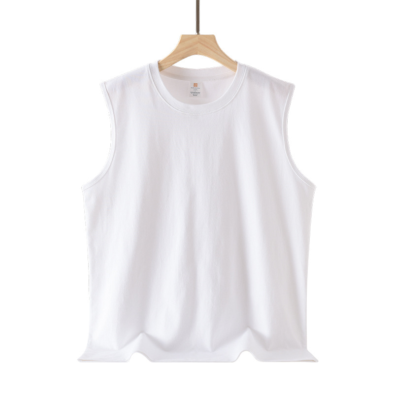 pure 100% combed cotton kids sleeveless t shirt boy girl tank top crew neck