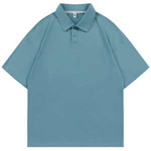 pure 100% combed cotton drop shoulder polo shirt men's women's