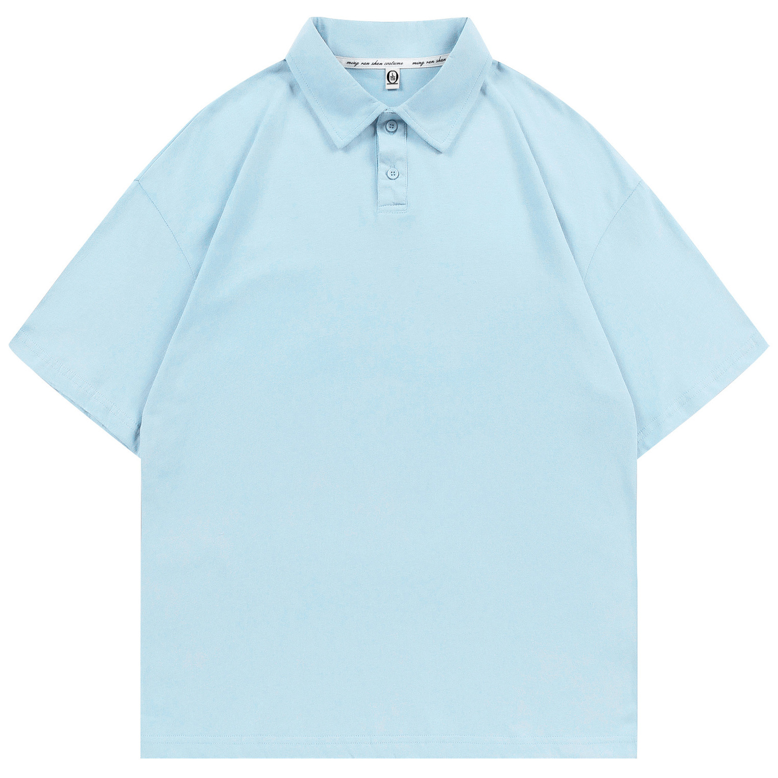 pure 100% combed cotton drop shoulder polo shirt men's women's