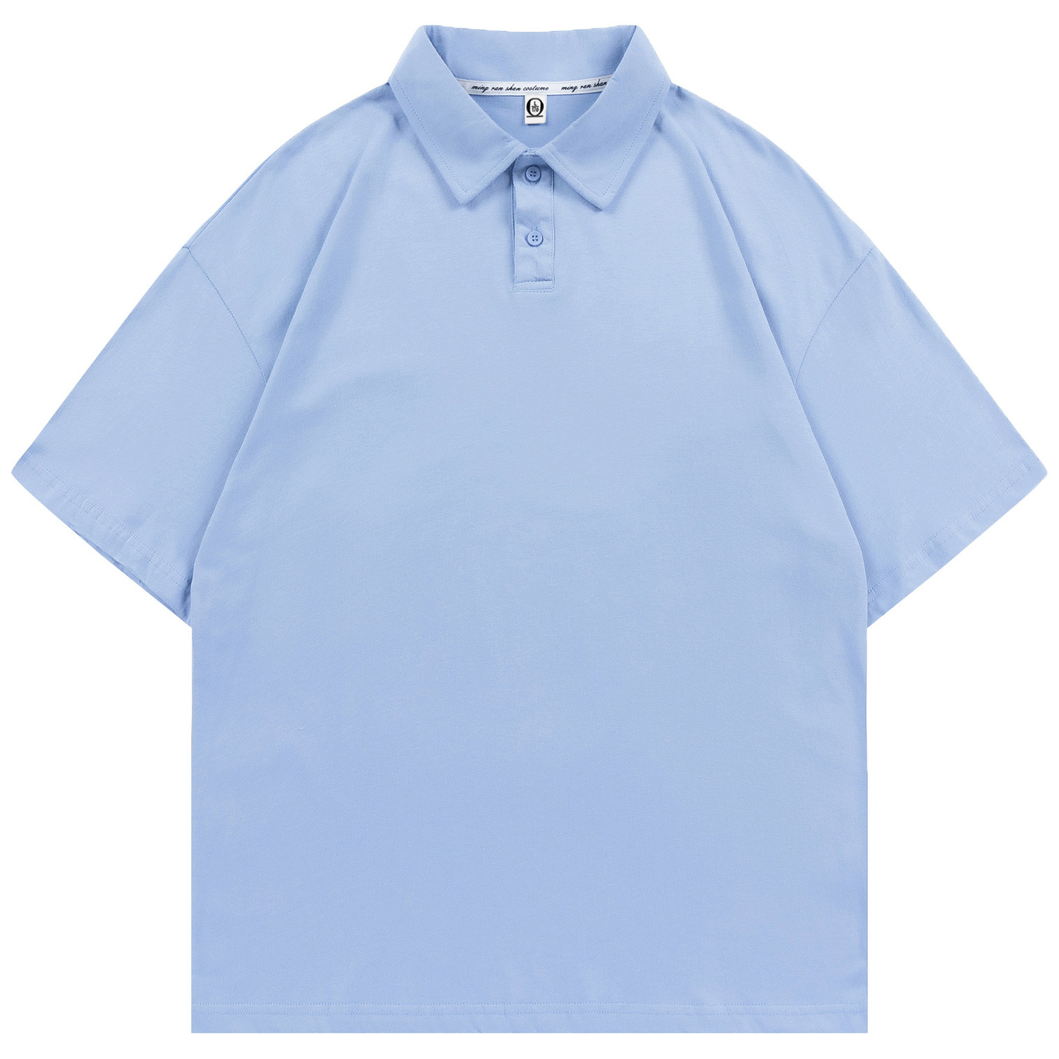 pure 100% combed cotton drop shoulder polo shirt men's women's