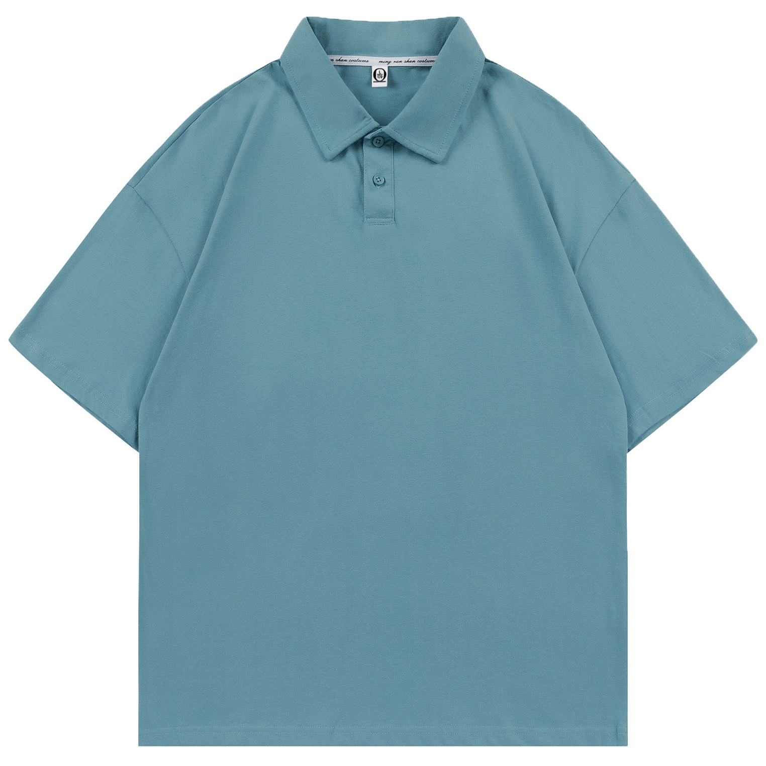 pure 100% combed cotton drop shoulder polo shirt men's women's