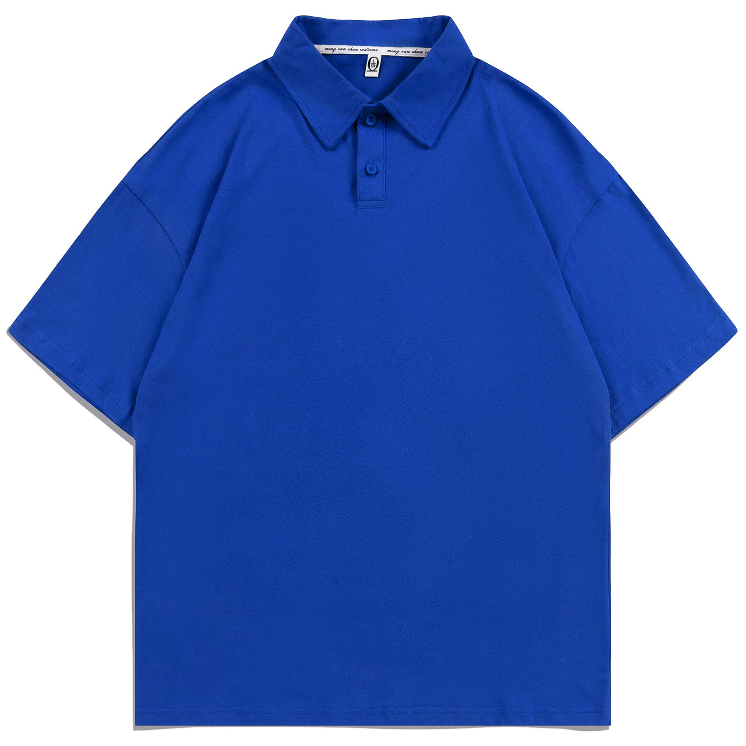 pure 100% combed cotton drop shoulder polo shirt men's women's