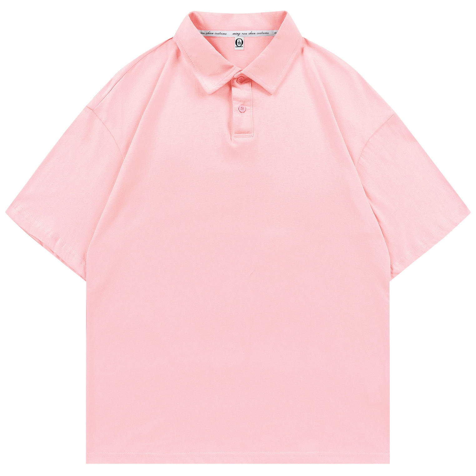 pure 100% combed cotton drop shoulder polo shirt men's women's