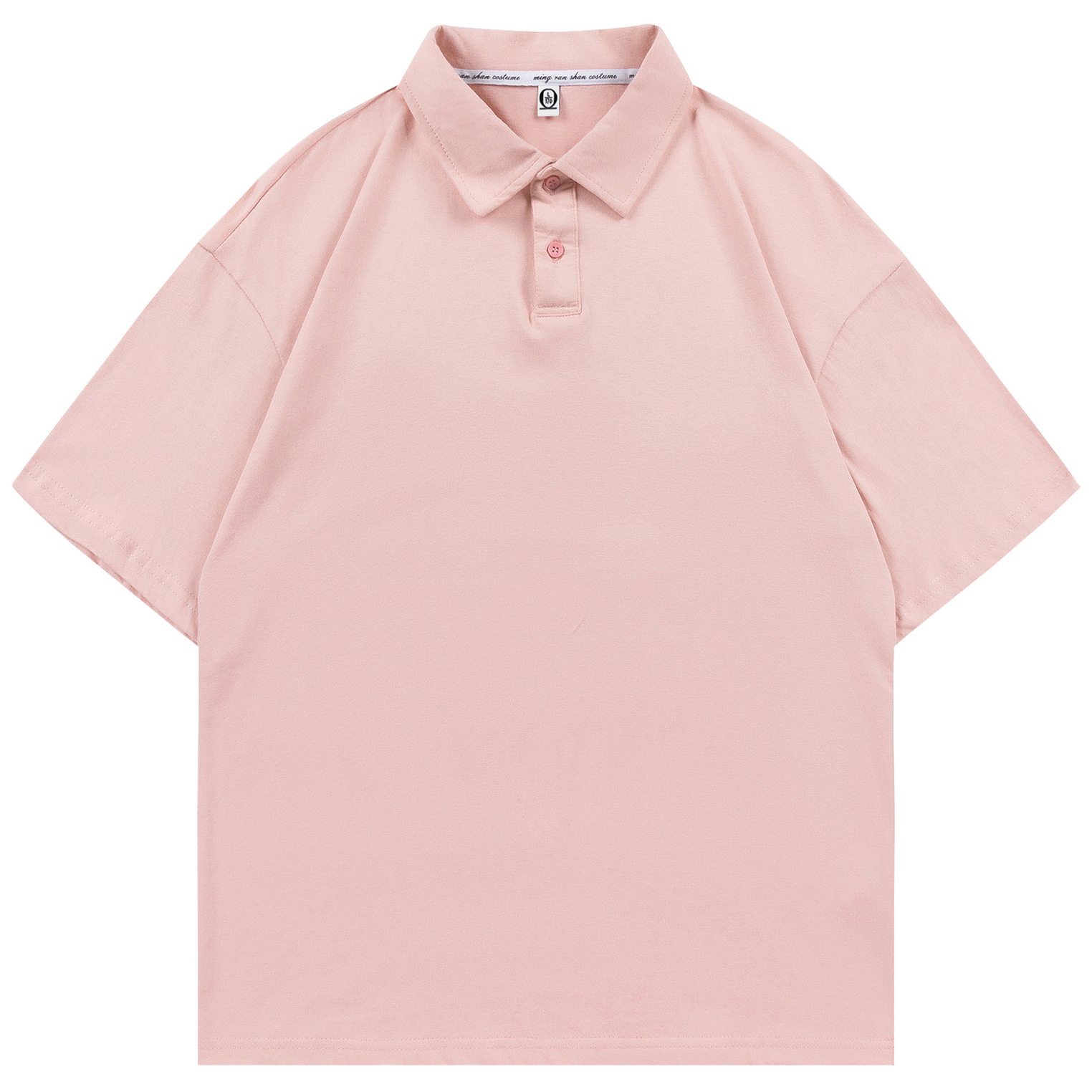 pure 100% combed cotton drop shoulder polo shirt men's women's