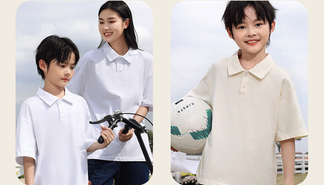 pure 100% combed cotton drop shoulder polo shirt kids