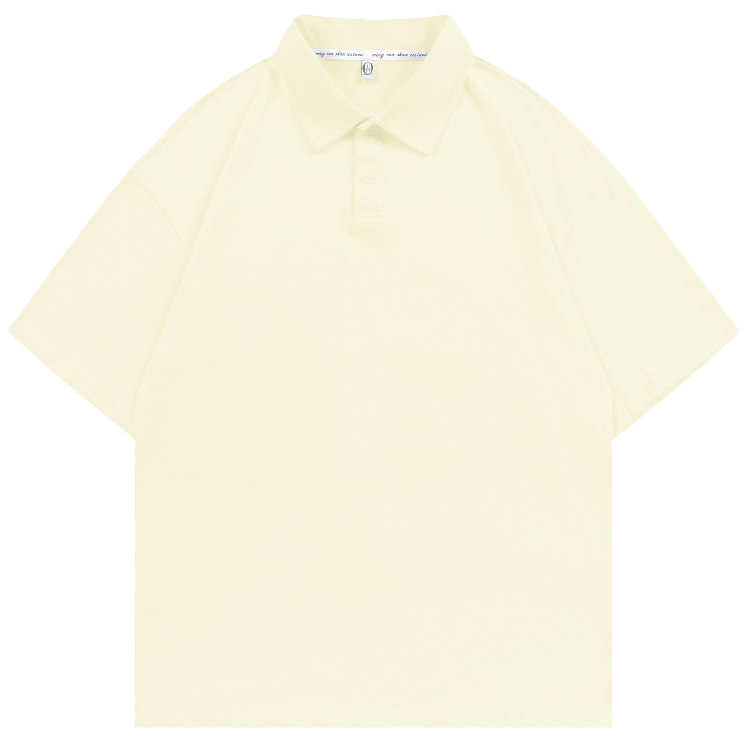 pure 100% combed cotton drop shoulder polo shirt kids apricot