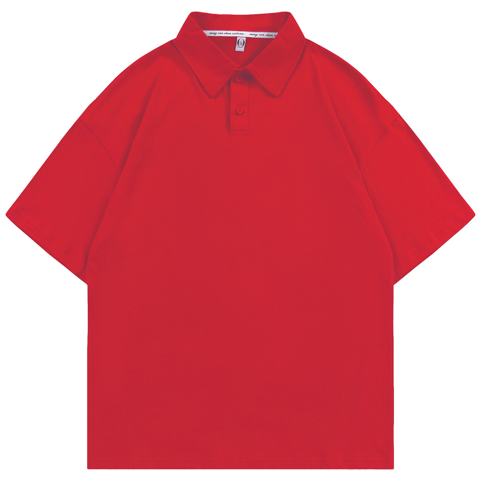 pure 100% combed cotton drop shoulder polo shirt kids red