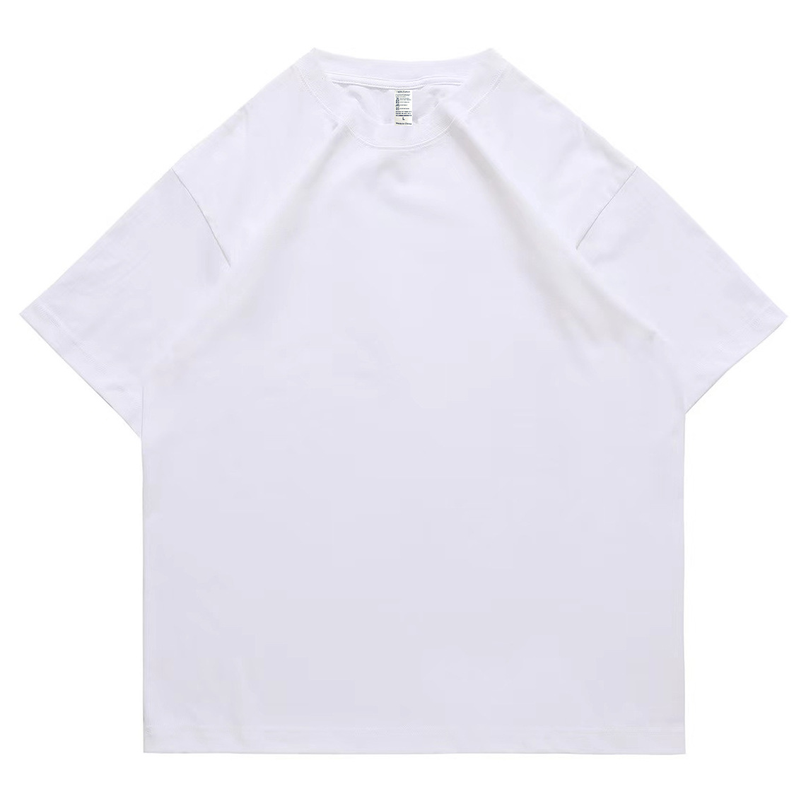 pure 100% cotton T-shirt oversized drop shoulder heavyweight White