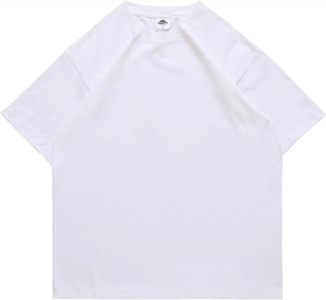 pure 100% cotton T-shirt oversized drop shoulder heavyweight White