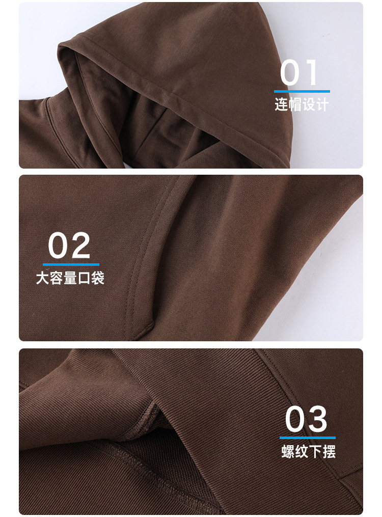 pure 100% cotton pullover thick heavyweight hoodie kangaroo pocket long sleeve