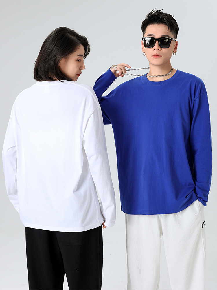 pure 100% combed cotton T-shirt long sleeve crew neck