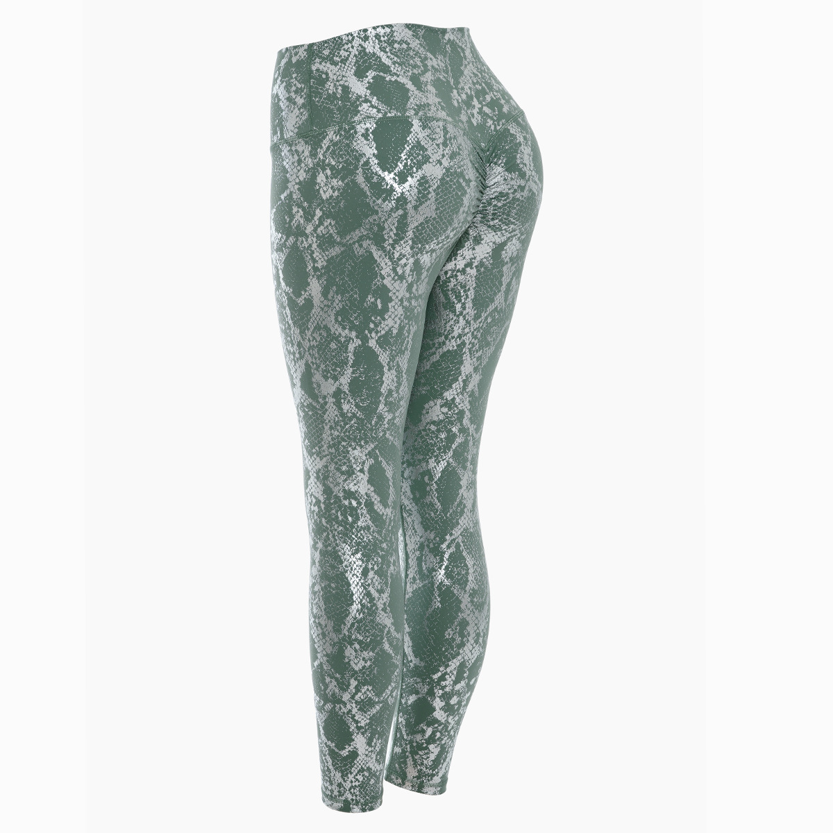 YELETE Women's Snakeskin Print Peach Skin Leggings - Plus Size
