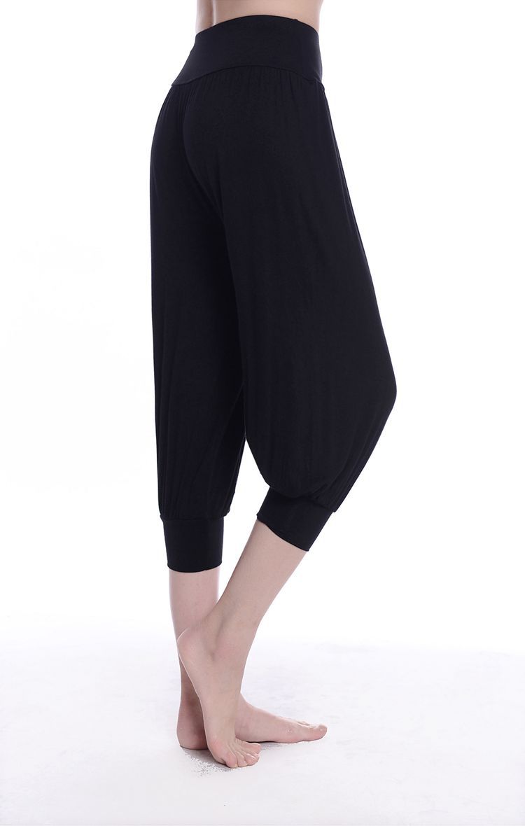 black Sexy Dance Casual Harem Yoga Capri Pants Wholesale